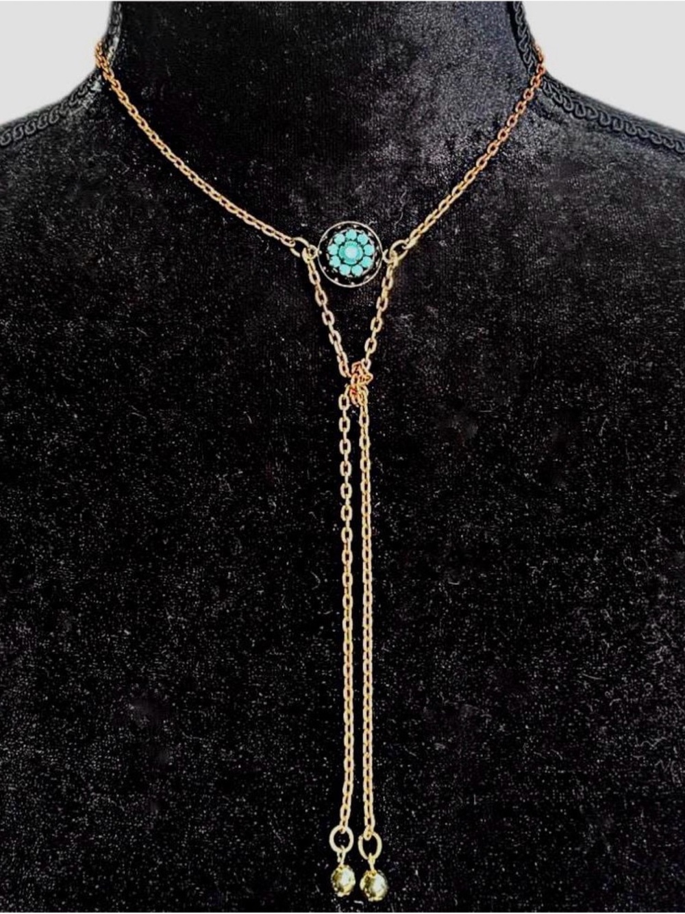 Swarovski Southwestern Rustic Chic Bronzed Chain Hematite Necklace